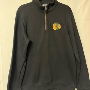 NHL Black Half-Zip Sweater with Logo